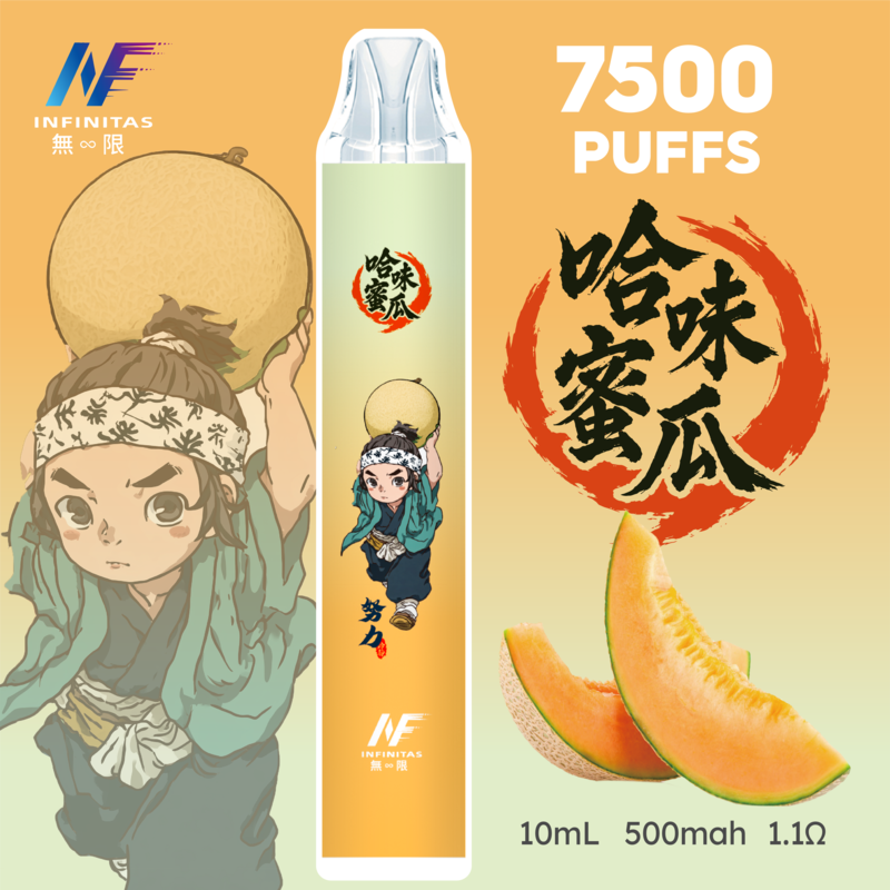 INF-鬼滅之刃聯名-一次性電子煙-哈味蜜瓜 一次性電子煙|INF 無限 × 鬼滅之刃 聯名款|7500口 - 哈密瓜口味